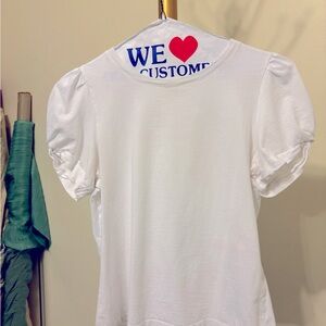 2 JCrew puff sleeve tees